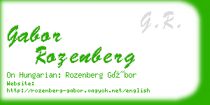 gabor rozenberg business card